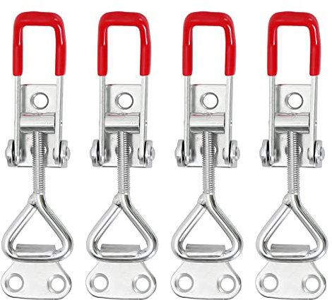 TONAUP 4 Pièces Loquet à Bascule, GH-4001 Sauterelles de Menuisier Réglable Fermeture à Levier 100 kg Sauterelles Bascule Pince en Métal Loquet de Serrage Réglable pour Armoire Porte