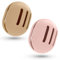 Fauxomor Makeup Sponge Holder,2PCS Double-sided Breathable Silicone Beauty Blender Travel Case,Khaki+Pink