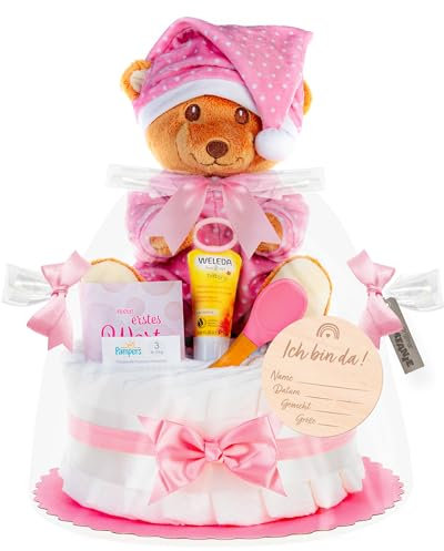 Timfanie® Windeltorte | LiebhabBÄR | rosa | 0-8 Monate
