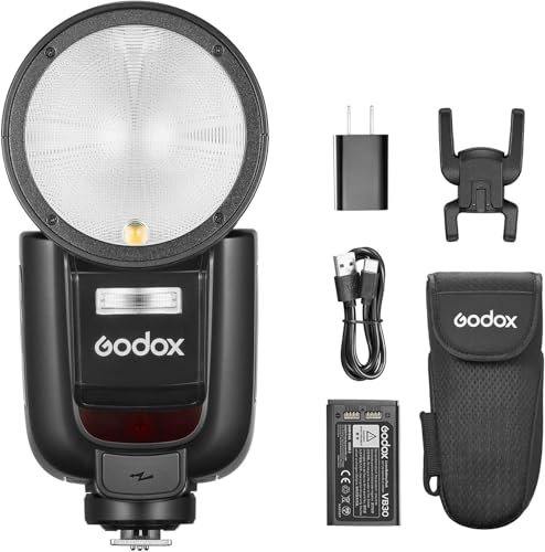 Godox V1Pro-F Flash pour Fujifilm, avec Flash Détachable SU-1, V1 Pro-F Flash Fuji Charge par Type-C, 1/8000s HSS TTL Speedlight 2.4G sans Fil pour Photographie/Mariage/Paysage