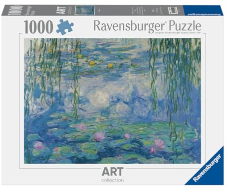Ravensburger Puzzle 1000 pezzi Art Collection, Monet: Waterlilies – Puzzle Adulti +14 anni, 70 x 50 cm, Puzzle per Adulti Arte, Idee Regalo