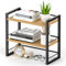 THYGIFTREE Schreibtisch Regal Organizer Aus Holz, Mini Regal Desk Shelf Aufbewahrungsregal für Schreibtisch-Bücherregal, Schreibtischregale für Schreibtischplatte und Kommode (Schwarz)