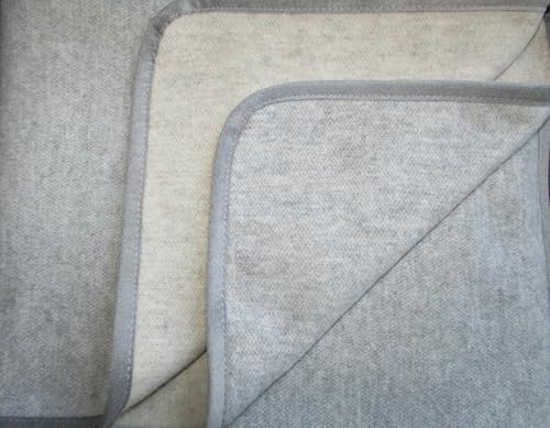 Alpull babyfilt, kashmirpläd, liten ullfilt med band – 20 % kashmirull, 80 % merinoull, olika storlekar (silver/karamell, 65 x 100)