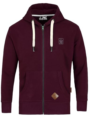 JRC Just Royal Clothing Mens Zipped Fleece Hoodies, Lightweight Casual Zip Up Hooded Sweatshirt Tops with Pockets for Gym & Running