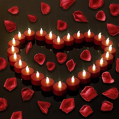Biyanuo Lot de 24 bougies chauffe-plat LED sans flamme réalistes et lumineuses clignotantes - Batterie extra longue de 200 heures - Pour mariage, festival, fête, décoration principale