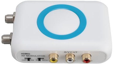 Goshyda Modulateur RF, HDMI vers Coaxial RF/R CA Convertisseur VHF Modulateur Adaptateur W/Femelle F Type/Antenne Entrée/Sortie pour DVR Boîte de Câble D'ordinateur Portable HD Vidéo