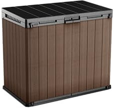 Keter Porta Attrezzi da Esterno Store-It-Out Darwin, Ideale per il Giardino, Marrone, 140x80x120H cm, 1150 L