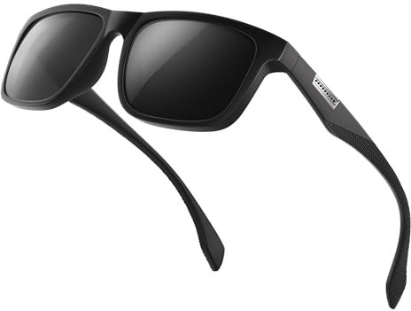 Wrimen Polarisiert-Sonnenbrille-Herren-Damen-Sonnenbrillen-Unisex-Schwarz-UV400-Retro-Vintage-Klassisch-Golf-Fahren-Angeln-Reisebrille-Outdoor-Sportarten Mode Sonnenbrille,1