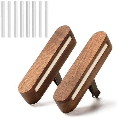10Pcs Car Air Freshener Vent Clips Set, 2Pcs Premium Wooden Essential Oil Diffuser with 8 Refill Sticks, Personalised Automotive Fragrance System for Cars Offices and Homes