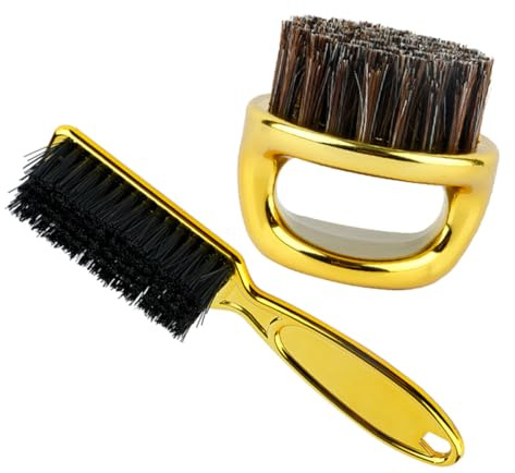 OSALADI Spazzola da Barba Uomo per Rimuovere Chioma e Barba Impugnatura ad Anello in Abs e Setole in Nylon, Elegante e Versatile per Barbieri Professionisti