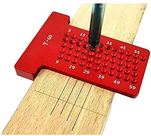 Precision Measuring Tools, Woodworking Cross Calibration Ruler Aluminium Alloy Scribe Ruler Hole Positioning Metric Measuring Ruler Scribing Marking Gauge Linear Measurement Tool