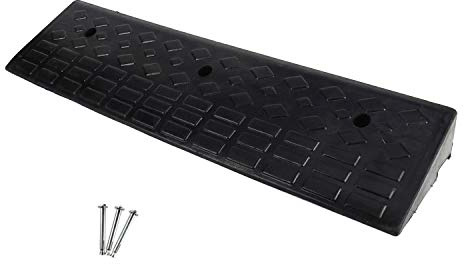 MYOYAY 4'' Rise Rubber Curb Ramp Heavy Duty Rubber Threshold Ramp 10 Ton Car Vehicle Curbside Driveway Ramp for Loading Dock Sidewalk Wheelchair, 38'' (L) x 9.84'' (W) x 4'' (H)