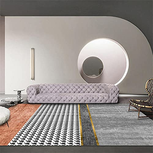 Badteppich Baby Teppich Orange grau großer Teppich Design Schlafzimmer Wohnzimmer Teppich weiche Schalldämmung Outdoortepiche 160X200CM