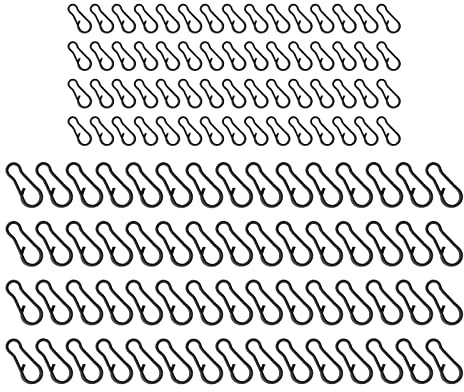 YINETTECH 120pcs Clips à Changement Rapide pour Pêche 13mm 9mm Matériel de Pêche à la Carpe Émerillons Snap Gréement Lien Clips Carpe Terminal de Pêche Matériel pour Eau Douce Salée