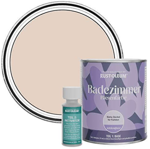 Rust-Oleum Pink Water-Resistant Bathroom Tile Paint in Satin Finish - Homespun 750ml