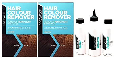 Provoke Hair Colour Remover (Pack of 2) Max Strength - Gloves and Instructions Included – Removes Unwanted Permanent Hair Dye Colour, Restores Natural Hair Colour