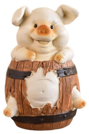 Gralara Tirelire Cochon Tirelire chérir l'argent Adultes et Enfants Tirelire Mignonne Tirelire, Cochon tonneau en Bois