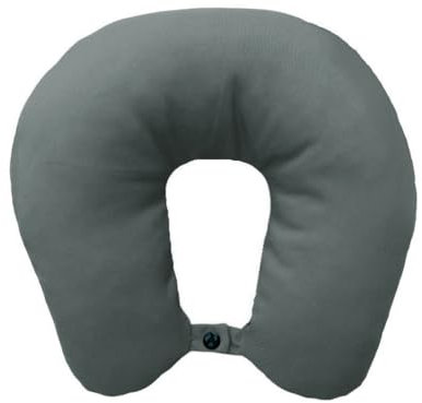 Lemos Home Nackenkissen mit Mikrofaserfüllung, Nackenhörnchen, bequemes Reisekissen für Flugzeug, Auto, Büro, ideal für Camping, Urlaub und Reise Gadgets (Grau)