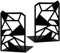 Hwtcjx 2 pezzi Fermalibri, Reggi Libri per Mensole in Metallo Antiscivolo, Ferma Libri, Reggilibri, Fermalibri per Mensole adatti per Uffici, Case, Scuole, Biblioteche, 12x9.5x16.5cm (Nere Triangolo)