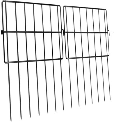 JISADER 10 Piezas de Vallas de Metal para jardín, Accesorios para Vallas de parterres, Resistentes y multifuncionales, de Color Negro, para Vallas de Patio,
