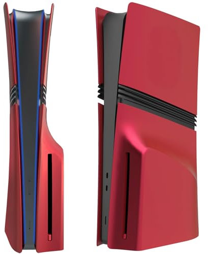 Faceplate for PS5 Pro, Front Cover Back Cover Face Plate, Dustproof Case Replacement Plate - Red (Disc Edition)