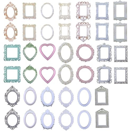 Oruola 40pcs Vintage Photo Frame Stickers, Scrapbook Frames, Collage Supplies, Vintage Scrapbook Window Frames Cutout, Photo Scrapbooks Decorative Paper for DIY Scrapbooking Junk Journal Crafts Album