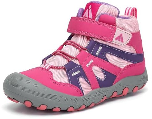 Mishansha Niñas Zapatos de Senderismo Antideslizante Trekking Botas Niña Transpirables Cómodos Montaña Zpatillas Pink 29 EU