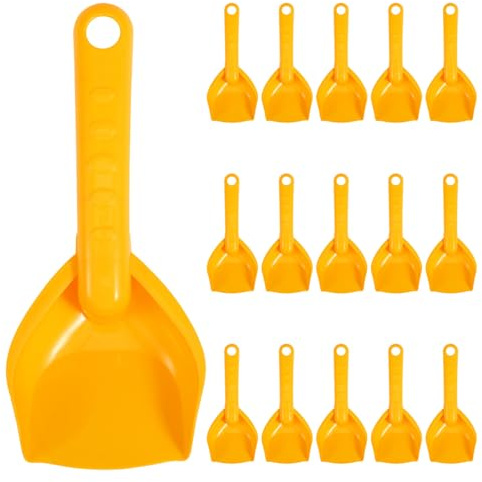 TOYANDONA 16 Palas de Juguete para Arena de Playa de 18 cm para niños - Mini excavadoras de plástico para arenero, excavación, plantación, Juegos en la Nieve - Niños pequeños, Color Naranja