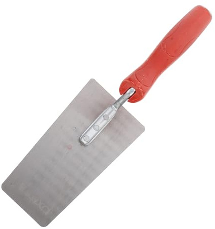 TOVINANNA Truelle à Maçonnerie Manganèse, Spatule de Construction Antidérapante, Lame en Acier Haute Performance, Poignée Plastique Rouge, Outils Maçon pour Lissage et Façonnage, Usage Professionnel