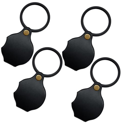 4PCS Nouvelle Loupe à Main Pliable 10x, Loupe de Lecture Pliable, Loupe Grossissante Portable pour Bijoux, Lecture de Livres, Cartes, Journaux, Réparation de Bijoux