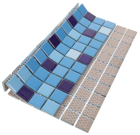 ULTECHNOVO Piastrella Ceramica Blu per Piscina Resistente All'umidità Antiscivolo per Riparazione Pavimento Bagno e Doccia in Spazi Interni Domestici