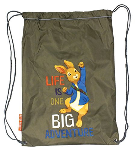 Childrens/Kids Peter Rabit Khaki Boot Bag Waterproof With Drawstring Closure & Reflective Piping