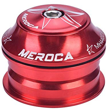 Serie Sterzo da Bicicletta, Bicicletta Headset in Lega di Alluminio Bici Anteriore Forcella Stelo Cuffie Ricambio Accessorio Bici per Maggior Parte della con Tubo Capa 44mm(Rosso