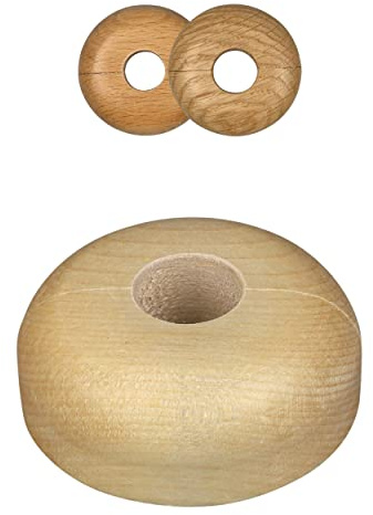 FUX 2 Pcs. Rosace radiateur, 15mm-22mm, différentes couleurs, cache tuyau radiateur, cache trou mur, accessoires de plomberie, rosaces simples en bois pour tuyaux de chauffage, parquet (19mm, érable)