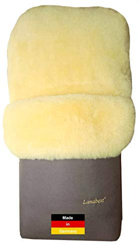 Lammfell Fußsack grau, Winterfußsack für Buggy und Kinderwagen von LANABEST. Aus deutschem Merino Lammfell, schadstoffarm, kuschelig warm. Premium & Geschenkqualität.