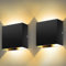 kioooki Wandleuchte Innen mit Stromanschluss, LED Wandlampe Innen, 3000K Warmweiß Wandbeleuchtung, Moderne Wandlampen Wand Beleuchtung für Schlafzimmer Wohnzimmer Treppenhaus 12W