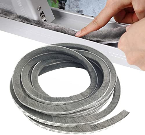 Burletes Para Ventanas Correderas, 10M Burlete Ventana Corredera, 9mm(W) X 5mm(D), Gris, Burlete Cepillo Ventana Corredera, Burlete Persiana, Burletes Para Ventanas