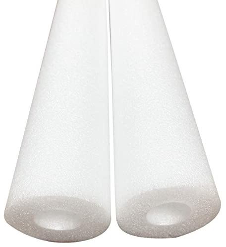 Pool Noodle 46 Inch Hollow Foam Swim Noodle for Kids Adults Swimming Floating DIY Craft (White Two Pack)