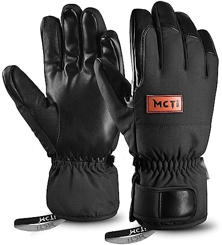 Kineed Winter Gloves Men's Warm Ski Gloves Touchscreen Waterproof Snow Thermal Gloves for Cycling Motorcycle Snowboard