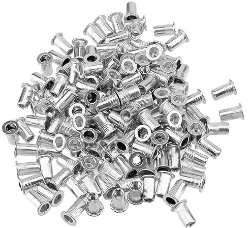 NAMYEUT 150 Stück Nietmuttern M5 Aluminium, Blindnietmuttern M5 x 13 mm, Gewindenieten Einpressmuttern Flachkopf Nietmuttern für Metall, Stahl, Glasfaser, Kunststoff