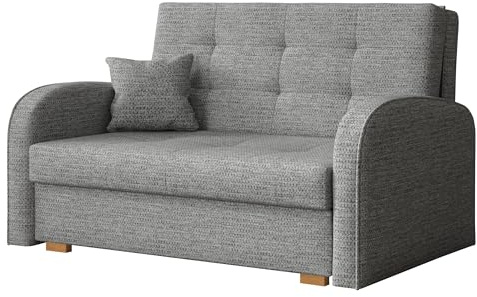 Mirjan24 Schlafsofa Viva Gold II mit Bettkasten, 2 Sitzer Polstersofa mit Schlaffunktion inkl. Kissen, Sofa, Sofagarnitur, Bettsofa, Wohnlandschaft, Farbauswahl (Aragon 90)