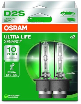 OSRAM XENARC ULTRA LIFE, D2S, lámparas de faros de xenón, caja plegable colgante (2 lámparas)