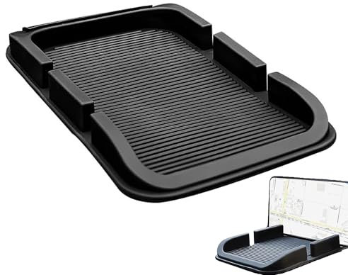 Tappetino antiscivolo per cruscotto, tappetino antiscivolo per auto, cruscotto, tappetino antiscivolo 3 in 1, adatto per decorazioni auto, occhiali, telefoni cellulari (nero)