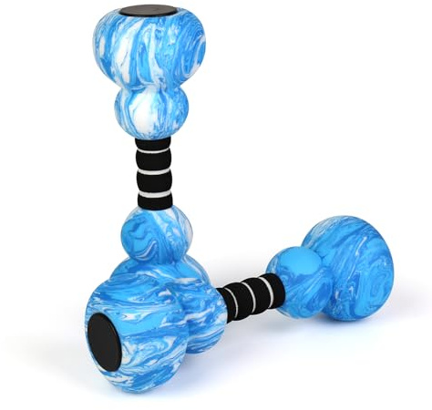 Manubri ad acqua, 2 manubri per esercizi acquatici, in schiuma EVA, per adulti e donne, strumenti per allenamento in acqua per giovani (blu + bianco)