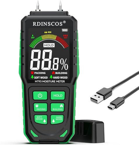 Humidimètre pour bois, détecteur d'humidité de type broche avec écran LCD, testeur d'humidité numérique pour bûches, bois de chauffage, bois d'œuvre