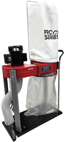 LUMBER JACK PRO Series PDC750 Dust Collector, 750W 1HP Workshop Extractor, 4 Hose, 57L Collection Bag, Heavy-Duty Aluminium Base, Mobile with Swivel Casters, High Airflow 500 CFM