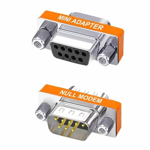 TECHZOCO DB9 Null Modem Adaptateur Femelle à Mâle, Coupleur Série avec Pin-Out Croisé pour Commutateur de Genre