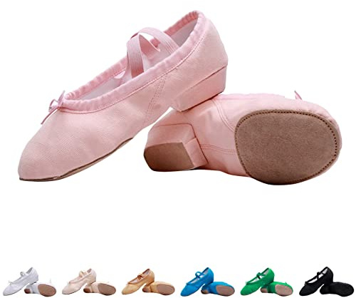 Ballet Shoes Women's Low Heel Pumps Soft Sole Dance Shoes Elegant Ballet Flats Ballet Slippers Women's Dance Shoes Flat Training Gymnastics Shoes for Adults Training Slippers, pink, 5 UK