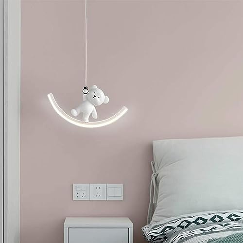 YCWZKJ Lámpara Colgante de Arco Bonita Regulable, lámpara Colgante Blanca de 12 W, iluminación LED Moderna Ajustable, decoración Minimalista, decoración del hogar LED, se Aplica a techos