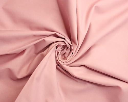 Polycotton -112cm, Durable for Sewing & Dressmaking (Dusky Pink, 3 Meters)